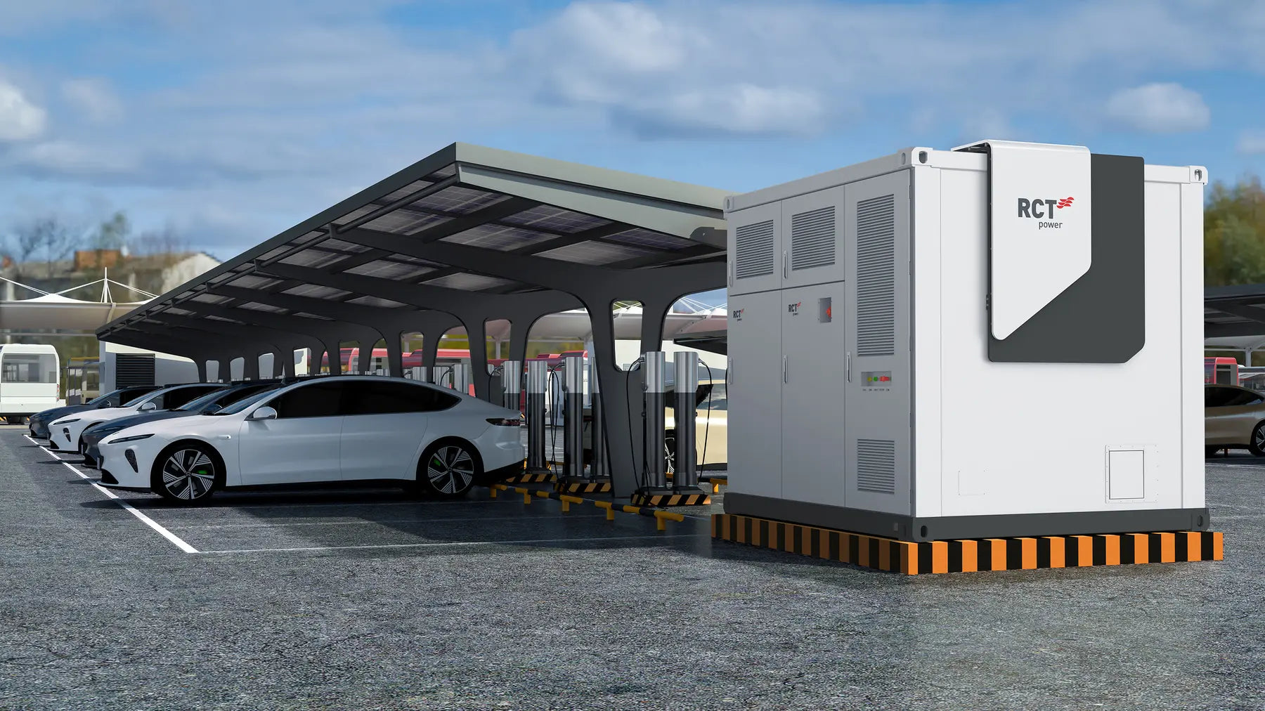 Commercial battery system supporting an EV charging site