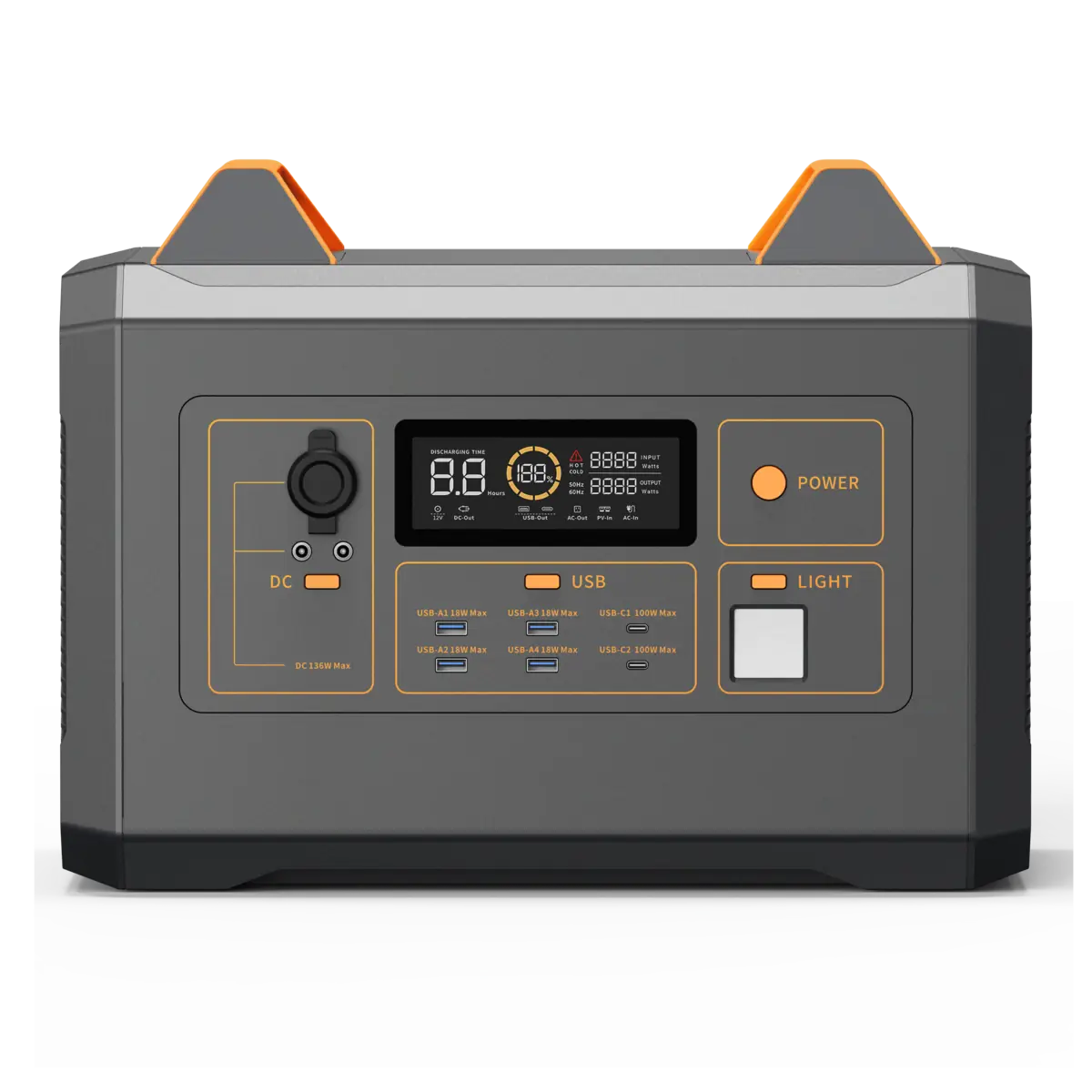 Voltdeer E222 portable power station, front view