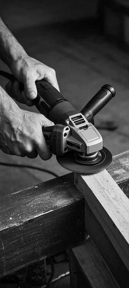 Outdoor power tool in use at a work site