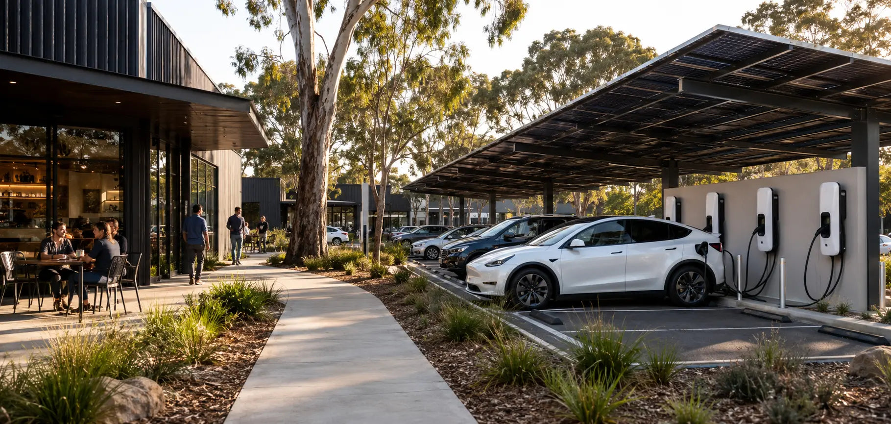 Australian workplace and retail EV destination charging area