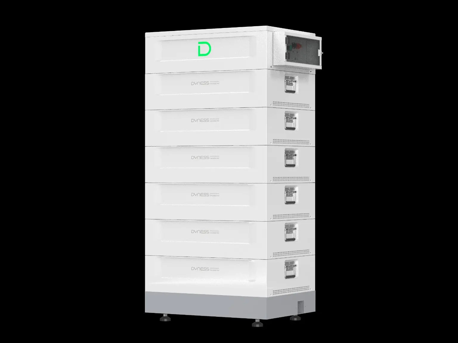 Manufacturer illustration of a six-module Dyness STACK100 Pro stack