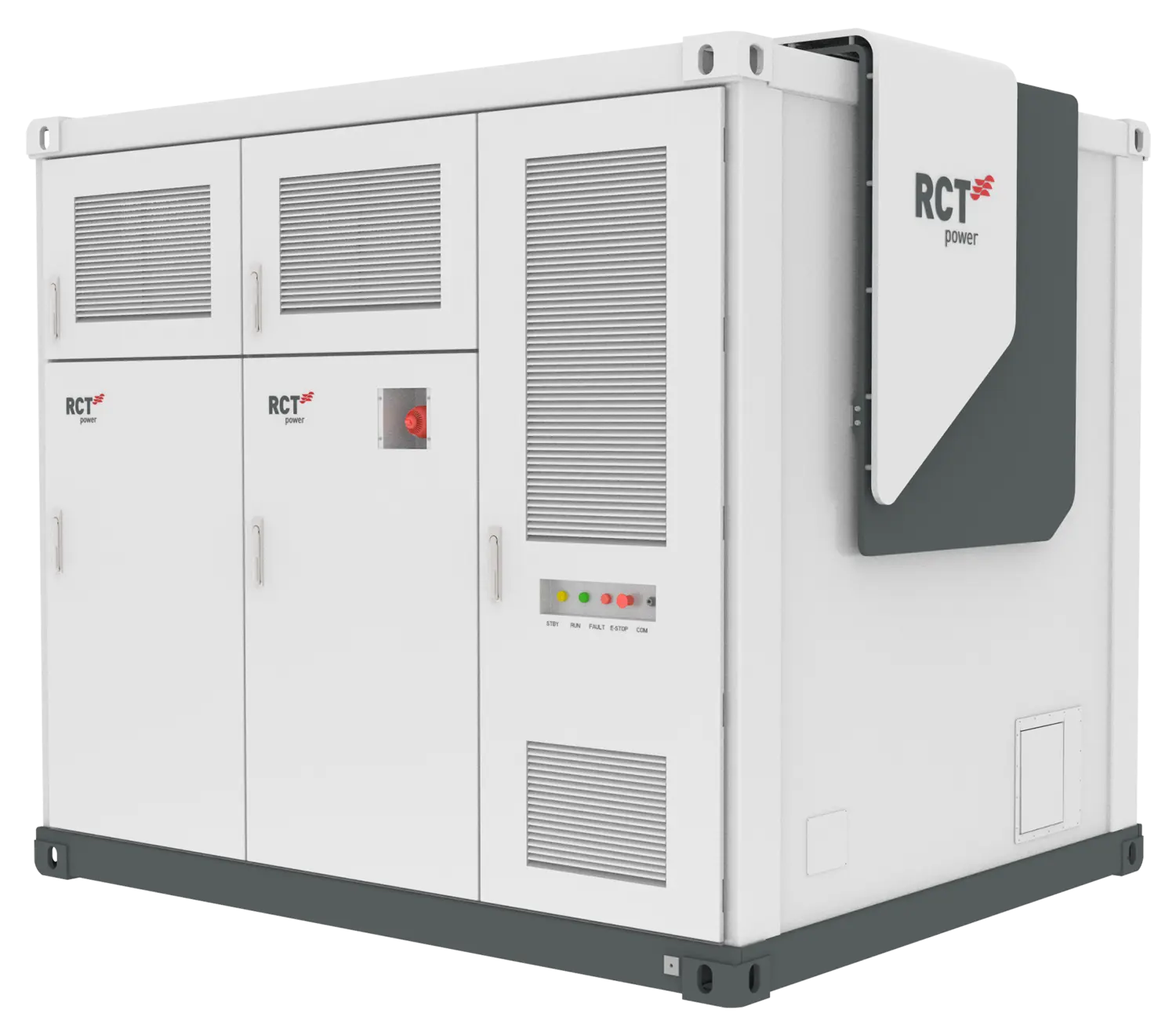 Alternate angled view of RCT Power 1044 kWh battery energy storage cabinet